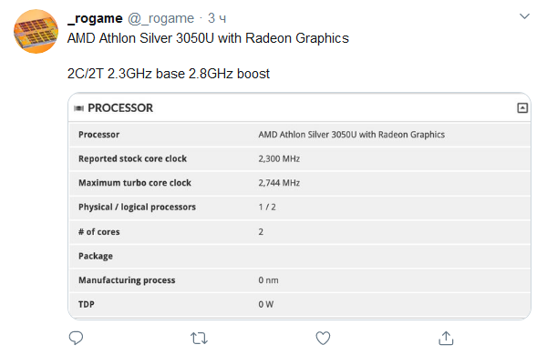 Фото - AMD Athlon Silver 3050U показал свою мощь в 3DMark Performance